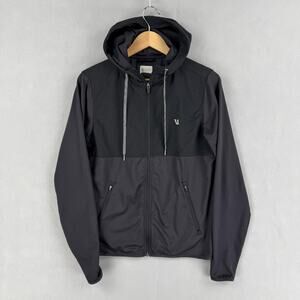 Vuori Jacket Mens Small Black Sunday Element Hooded Zip Up Softshell Windbreaker